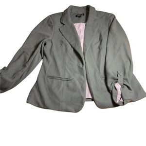 41 Hawthorn Sage Textured Blazer Striped Lining Lg Career Minimalist Soft Office